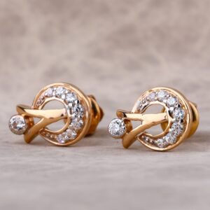 18KT CZ Rose Gold Stylish Ladies Earring RE189