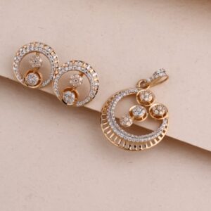 750 Rose Gold Ladies Fancy Pendant Set RPS199
