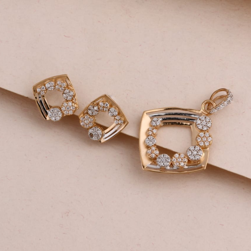750 Rose Gold Ladies Exclusive Pendant Set RPS202