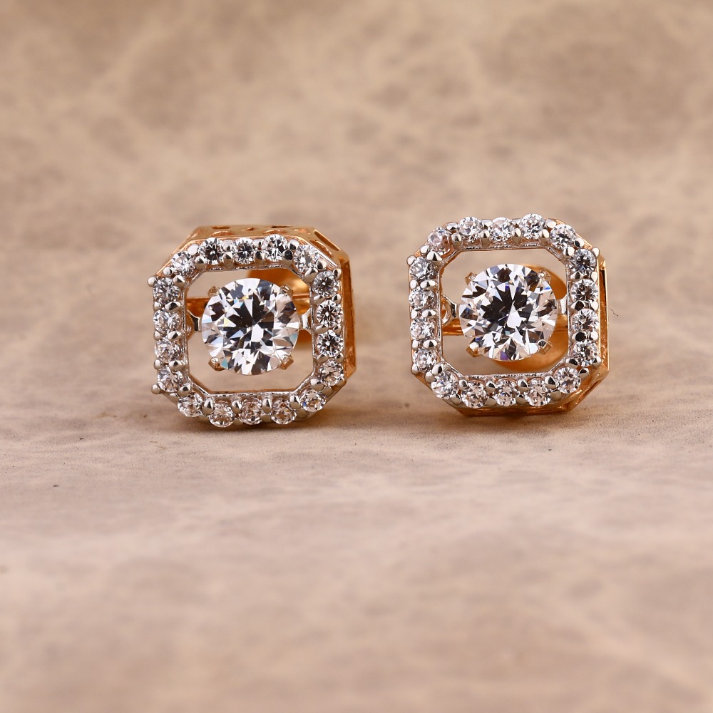 750 Rose Gold Designer Ladies Earring RE208