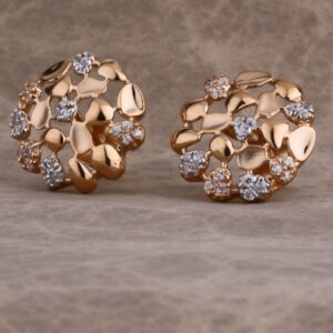 750 Rose Gold Gorgeous  Women' CZ Earring RE237