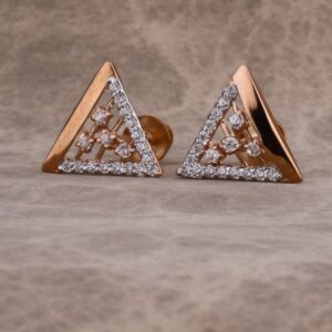 750 Rose Gold Stylish  Women' CZ Earring RE236
