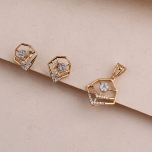 750 Rose Gold Ladies Pendant Set RPS193