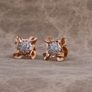 18KT Rose Gold Designer Ladies Earring RE233