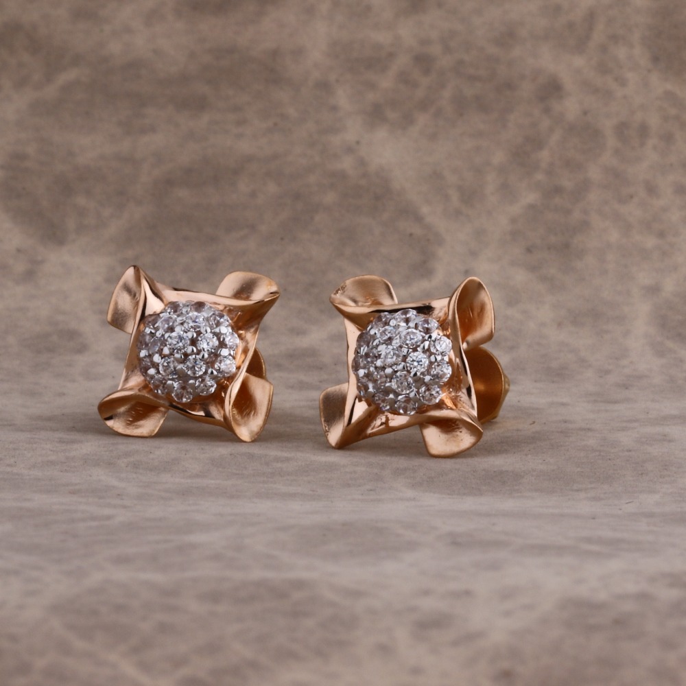 18KT Rose Gold Designer Ladies Earring RE233