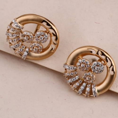 750 Rose Gold Cz Hallmark Fancy Pendant Set RPS190 - Image 2