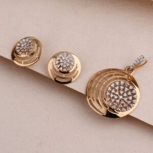750 Rose Gold Cz Hallmark Pendant Set RPS185