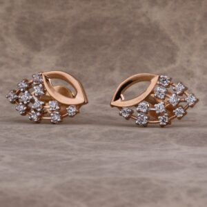 18KT Rose Gold CZ Women's Hallmark Earring RE227