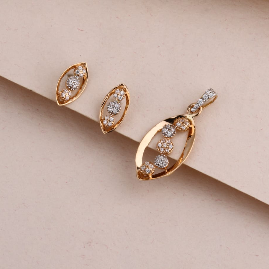750 Rose Gold Ladies Pendant Set RPS182