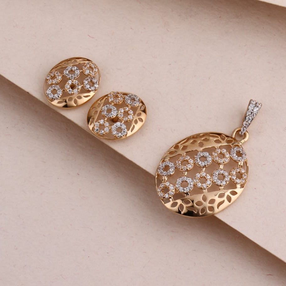 750 Rose Gold Ladies Classic Pendant Set RPS181