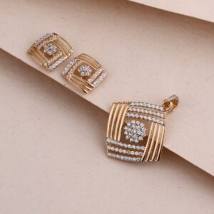 750 Rose Gold Ladies Fancy Pendant Set RPS177
