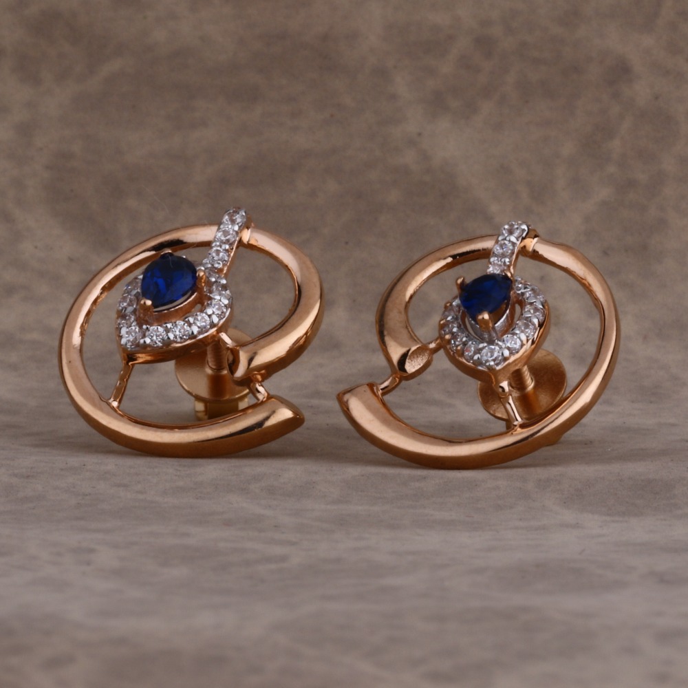 18CT Rose Gold Fancy Ladies Earring RE214