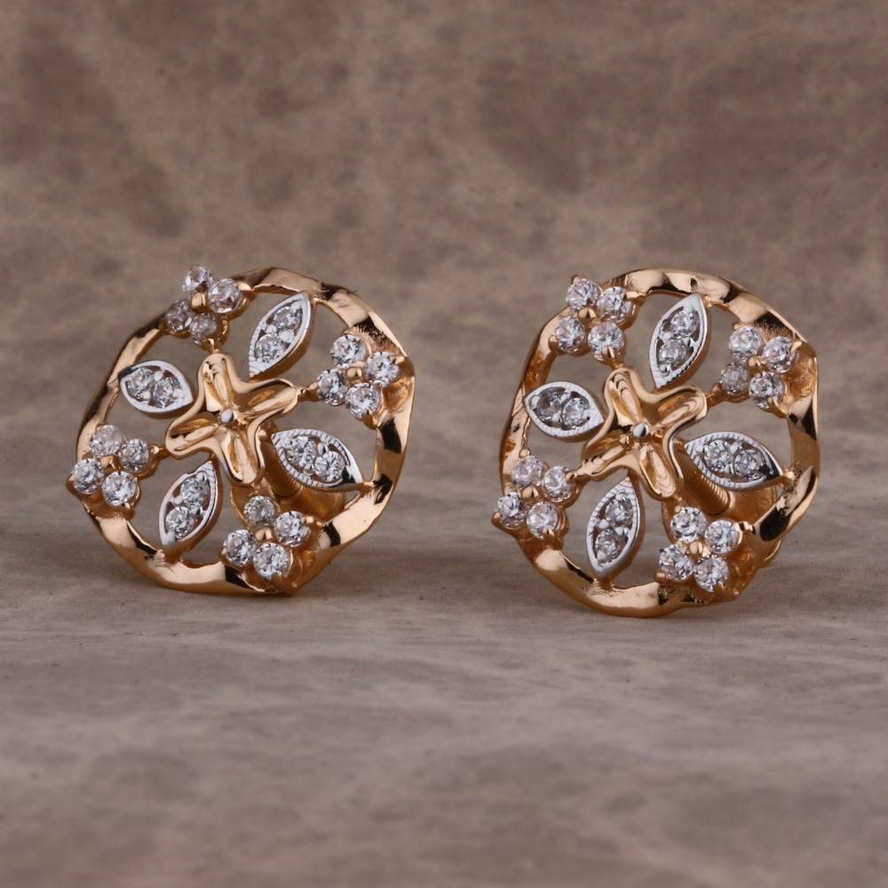750 Rose Gold Ladies Earring RE206