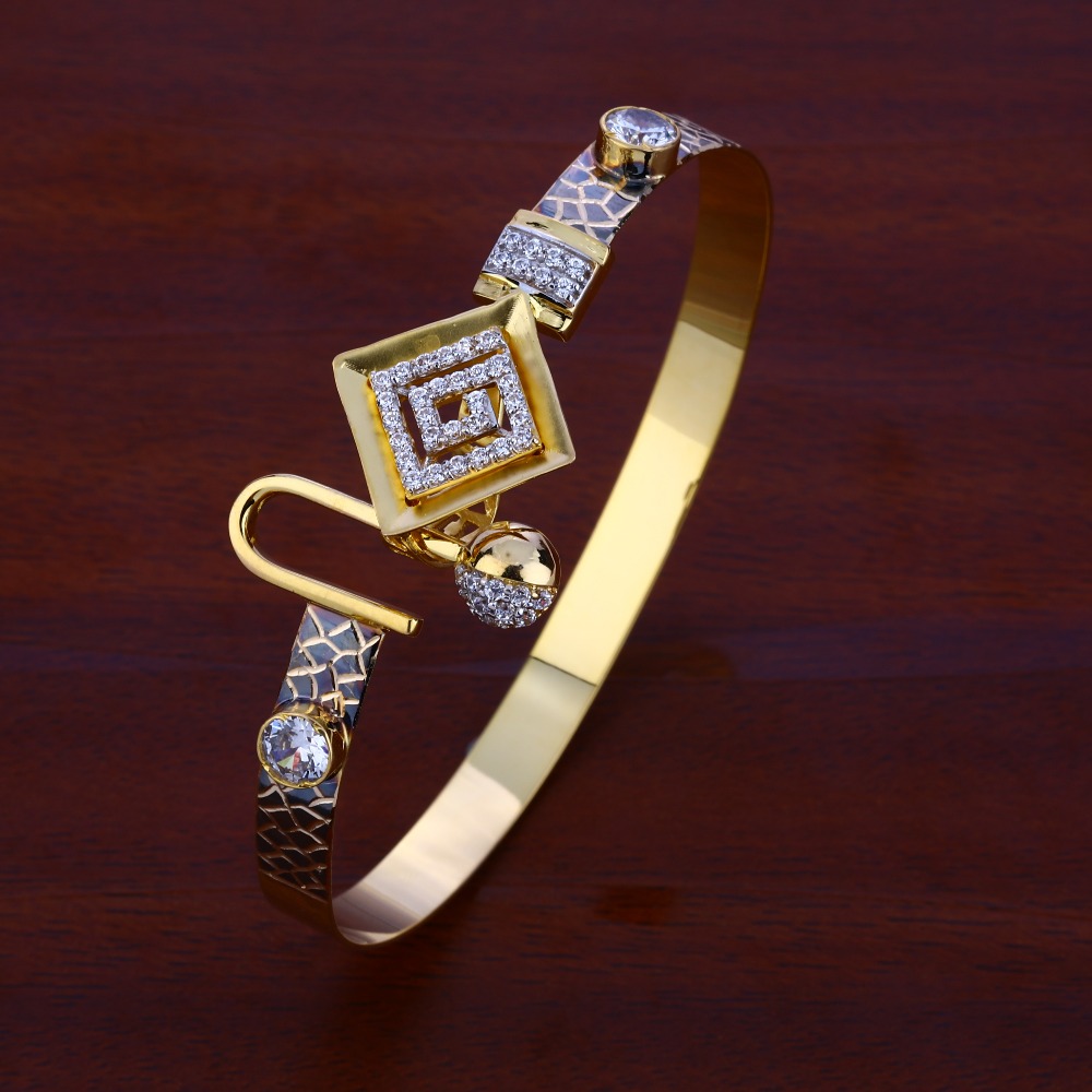18ct cz women's stylish hallmark  kada bracelet lkb111