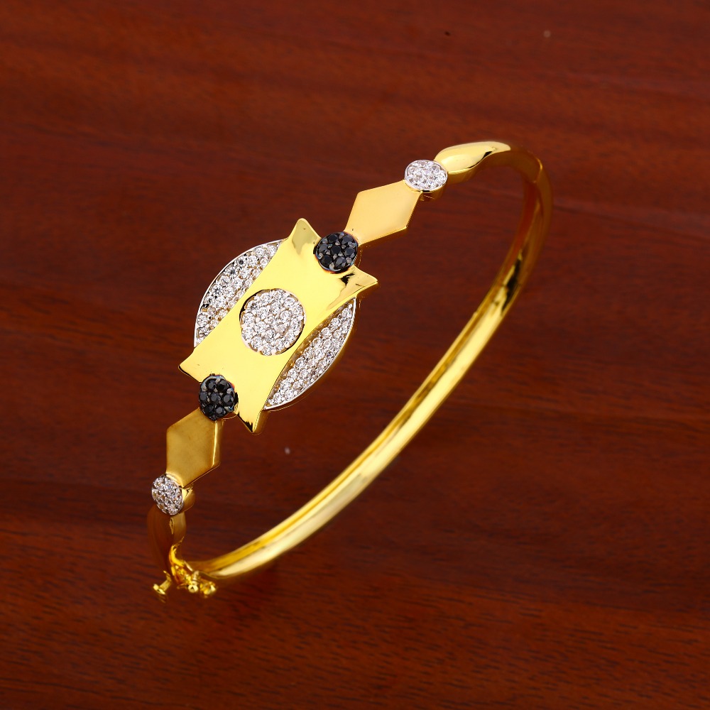 18CT CZ  Ladies Delicate Gold Kada Bracelet LKB171