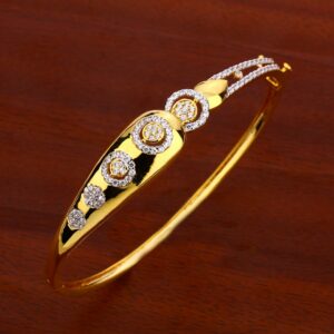 18KT Women's CZ Classic Gold Kada Bracelet LKB161