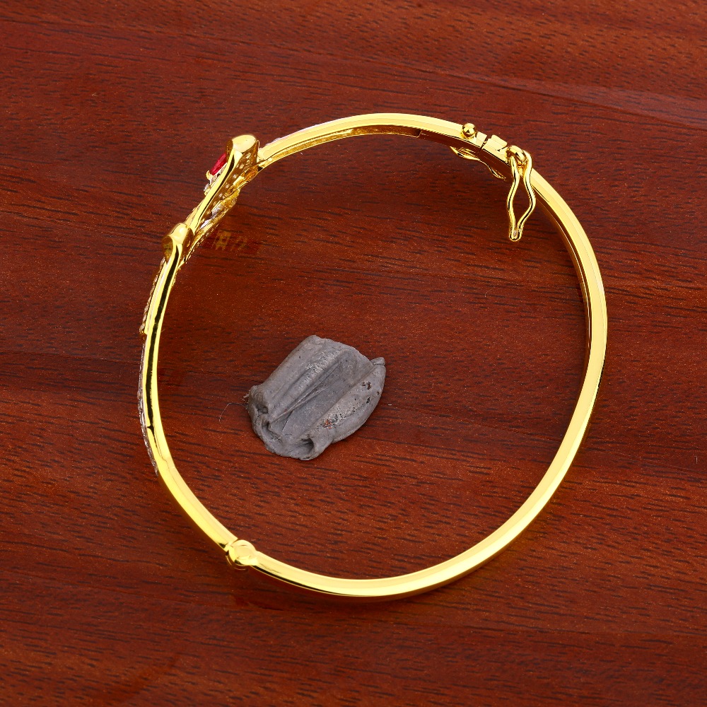 18KT Ladies Gold Classic Hallmark Kada Bracelet LKB153 - Image 2