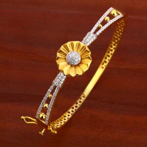 750 Gold Womens Delicate Hallmark Kada Bracelet LKB139