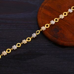 916 Gold Ladies CZ Classic Bracelet LB376