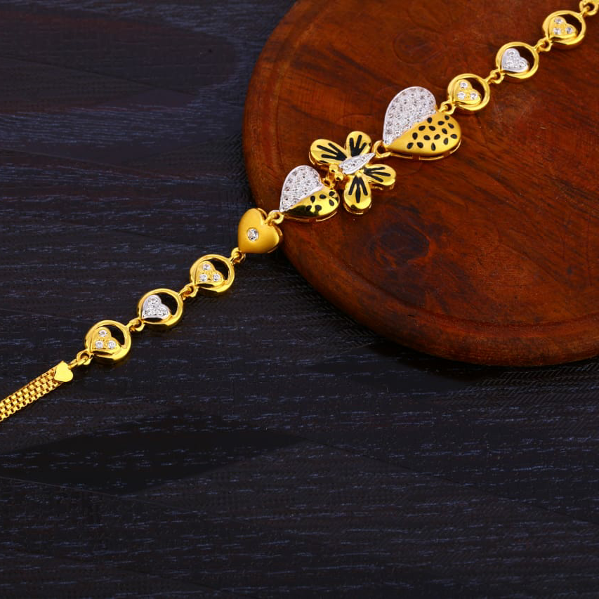 916 Gold Ladies CZ Bracelet LB377