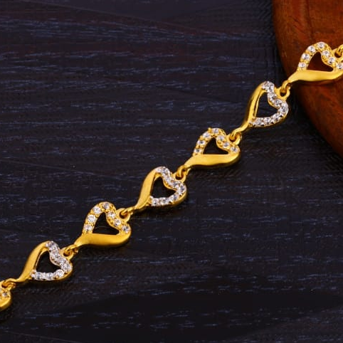 916 Gold Ladies Stylish Bracelet LB366 - Image 2