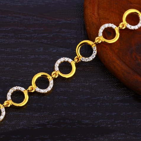 22KT Gold Ladies CZ Stylish Bracelet LB359 - Image 2