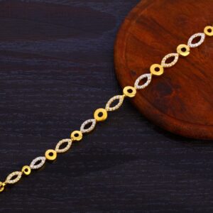 22KT Gold Ladies CZ Designer Bracelet LB354