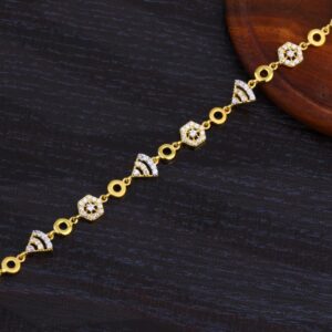 916 Gold Ladies CZ Stylish Bracelet LB447