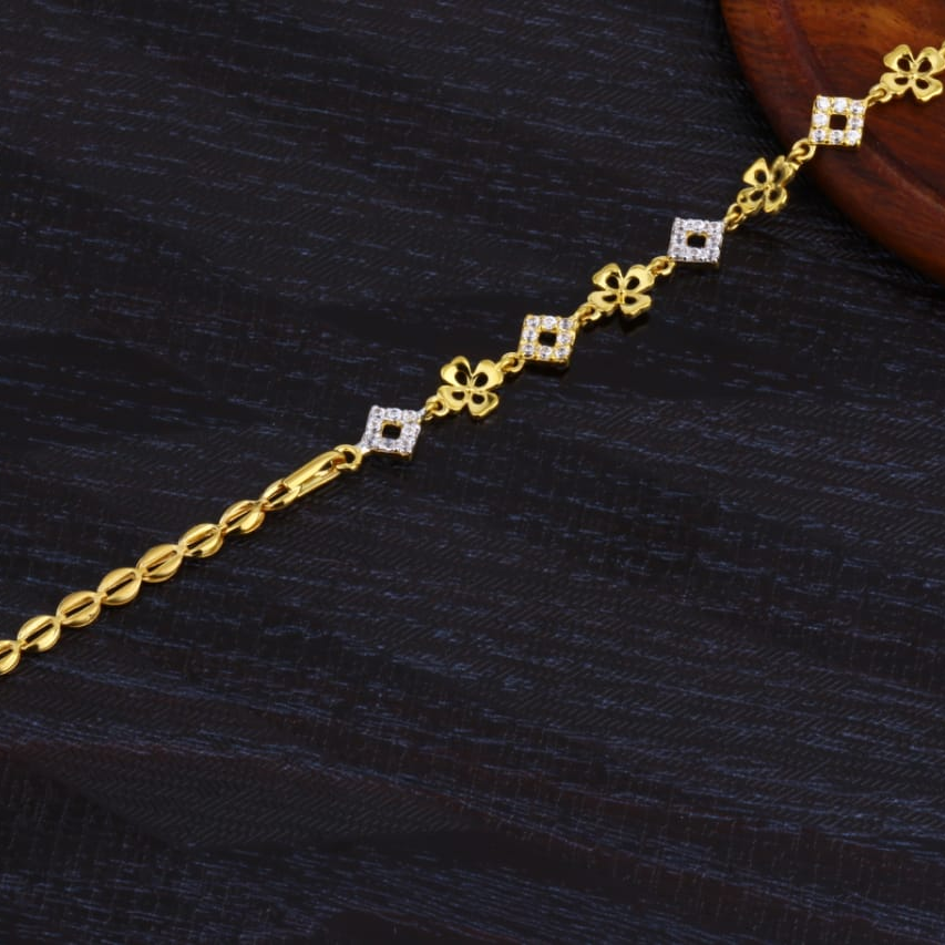 916 Gold Ladies CZ Delicate Bracelet LB451