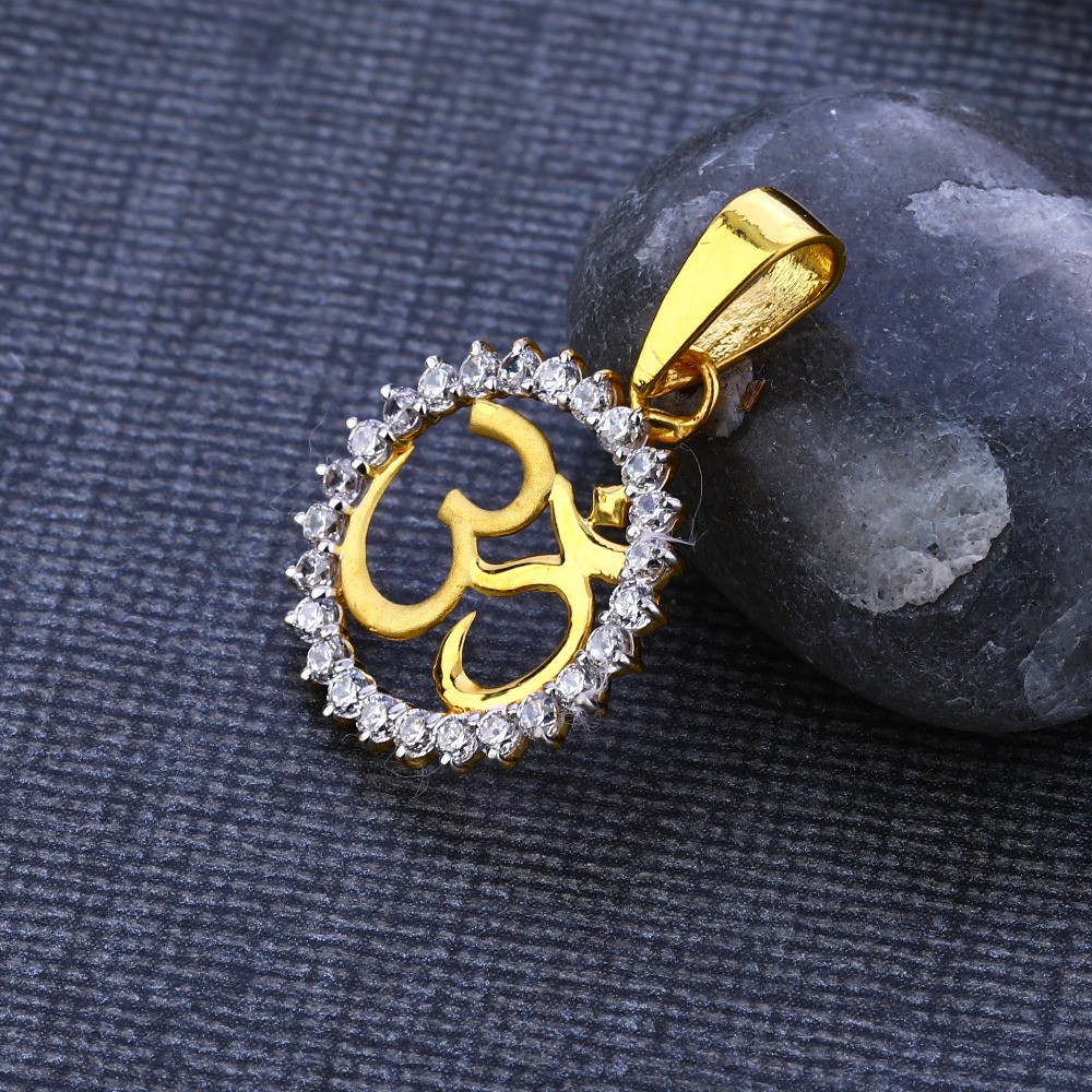 22KT CZ Gold Designer Hallmark God Pendant GP125