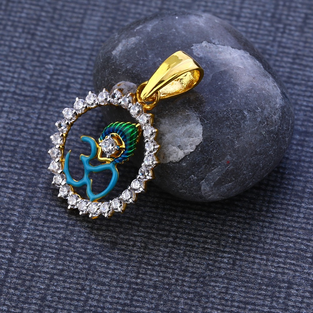 22KT CZ Gold Fancy God Pendant GP120