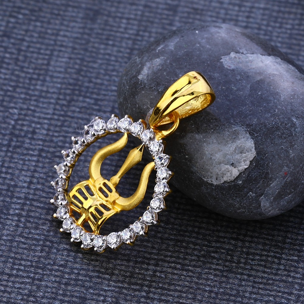 22KT CZ Gold Delicate God Pendant GP118