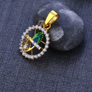 22KT CZ Gold Designer God Pendant GP117