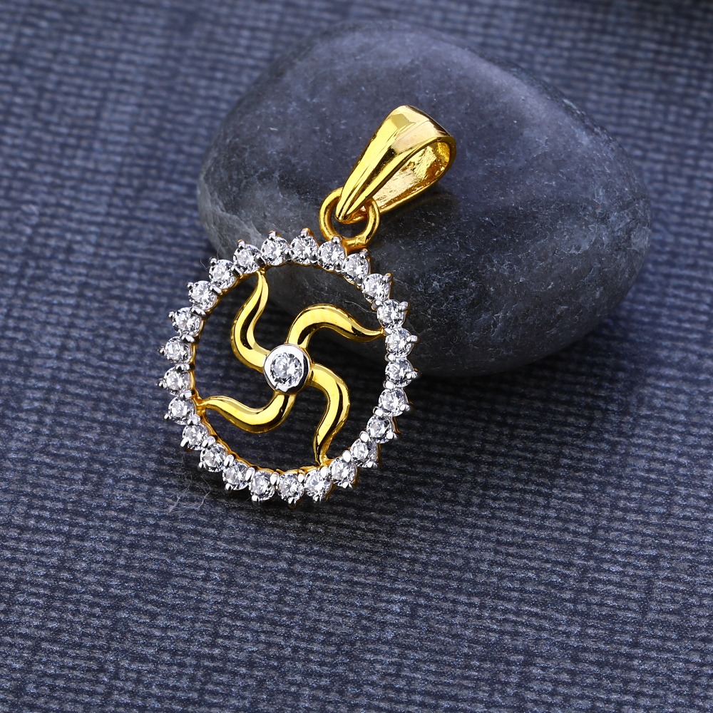 916 CZ Gold Hallmark Fancy God Pendant GP112