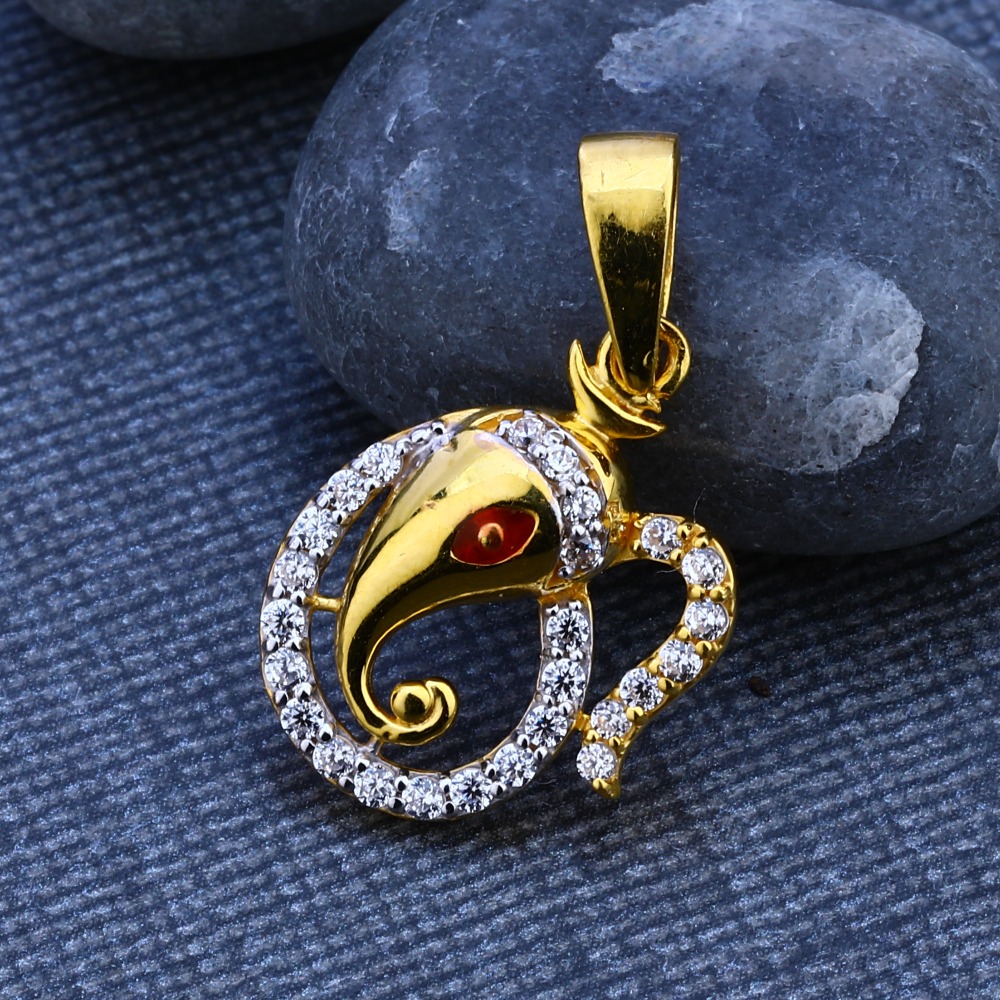 916 CZ Gold Hallmark Delicate God Pendant GP110