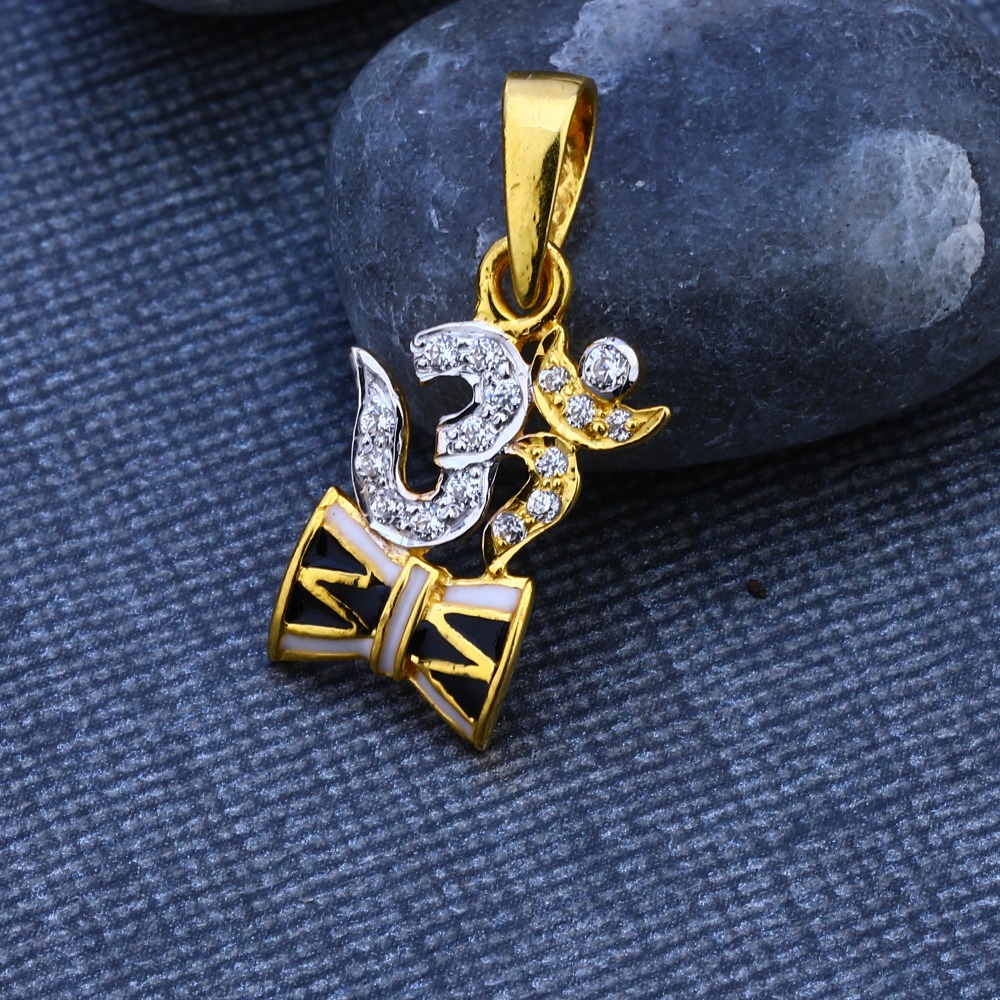 916 CZ Gold Hallmark Designer God Pendant GP109