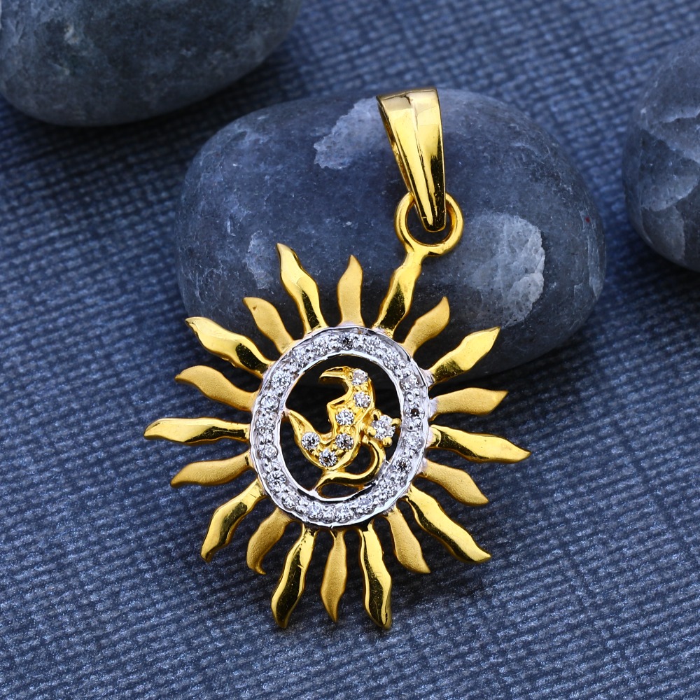 916 CZ Gold Hallmark Classic God Pendant GP108