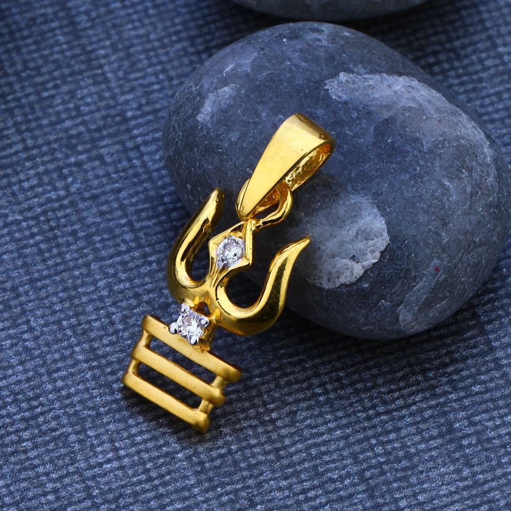916 CZ Gold Designer God Pendant GP101