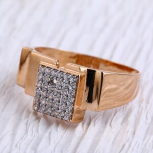 18KT Rose Gold CZ Fancy Mens Ring RMR96