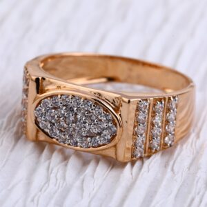 18KT Rose Gold CZ Mens Ring RMR91