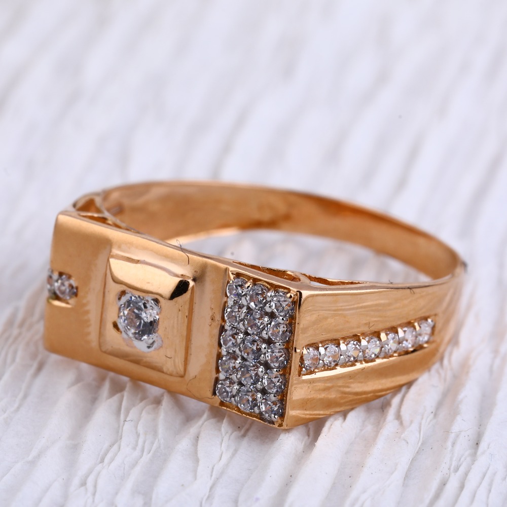 750 Rose Gold Hallmark Gorgeous Mens Ring RMR89