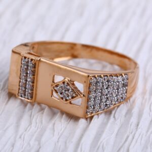 750 Rose Gold Hallmark Designer Mens Ring RMR85