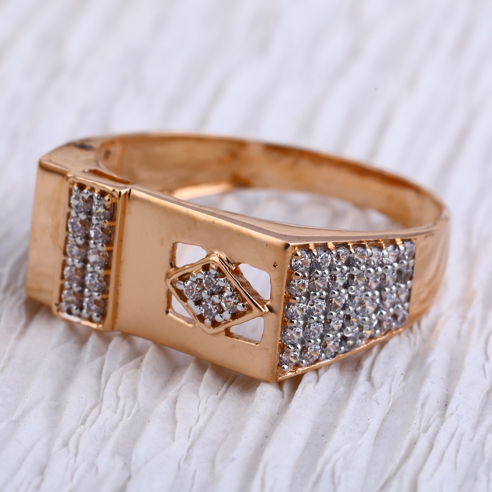 750 Rose Gold Hallmark Designer Mens Ring RMR85