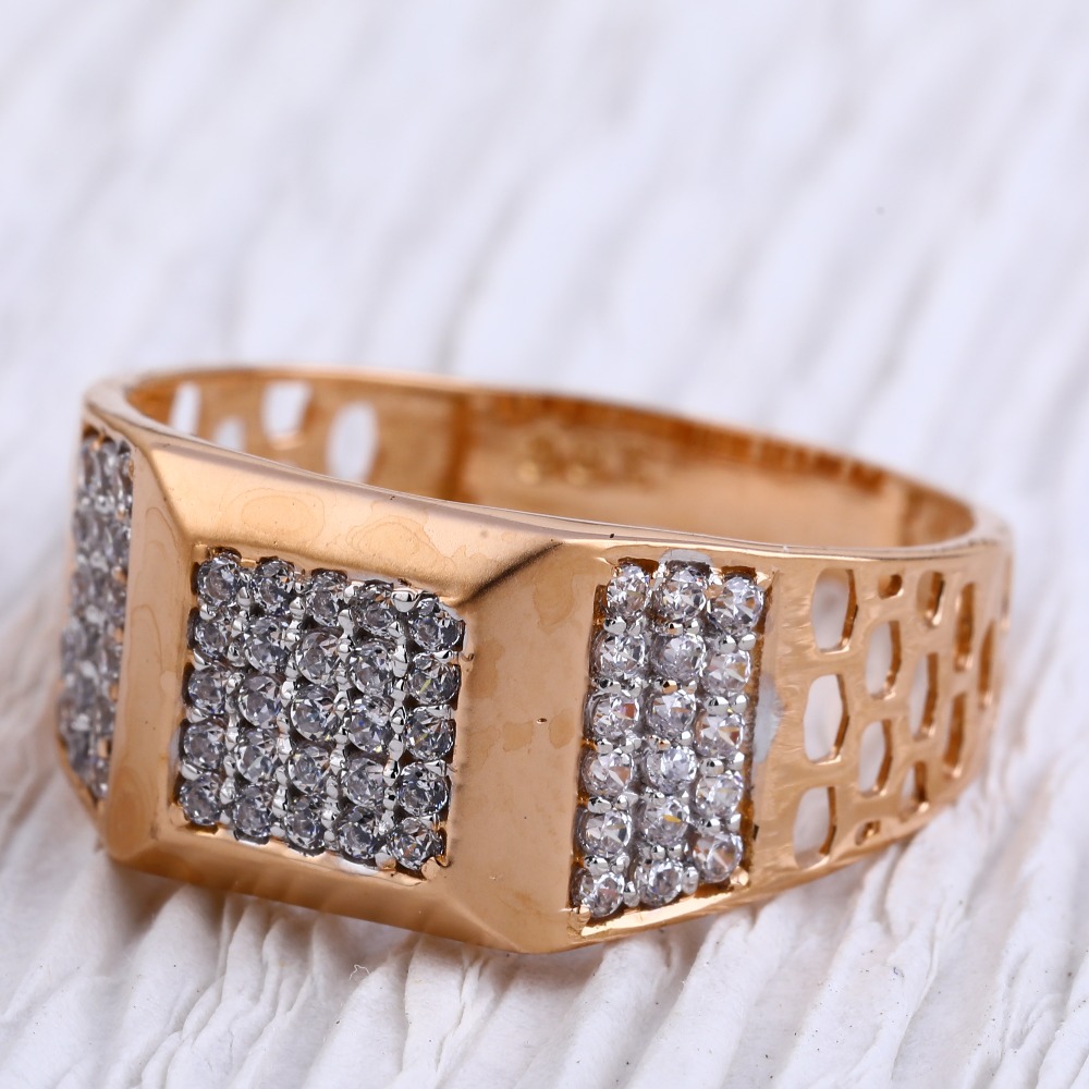 750 Rose Gold Hallmark Classic Mens Ring RMR84