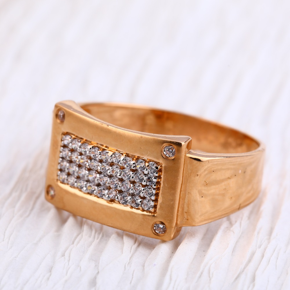 750 Rose Gold Gorgeous Mens Ring RMR81