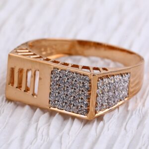 750 Rose Gold Designer Mens Ring RMR77