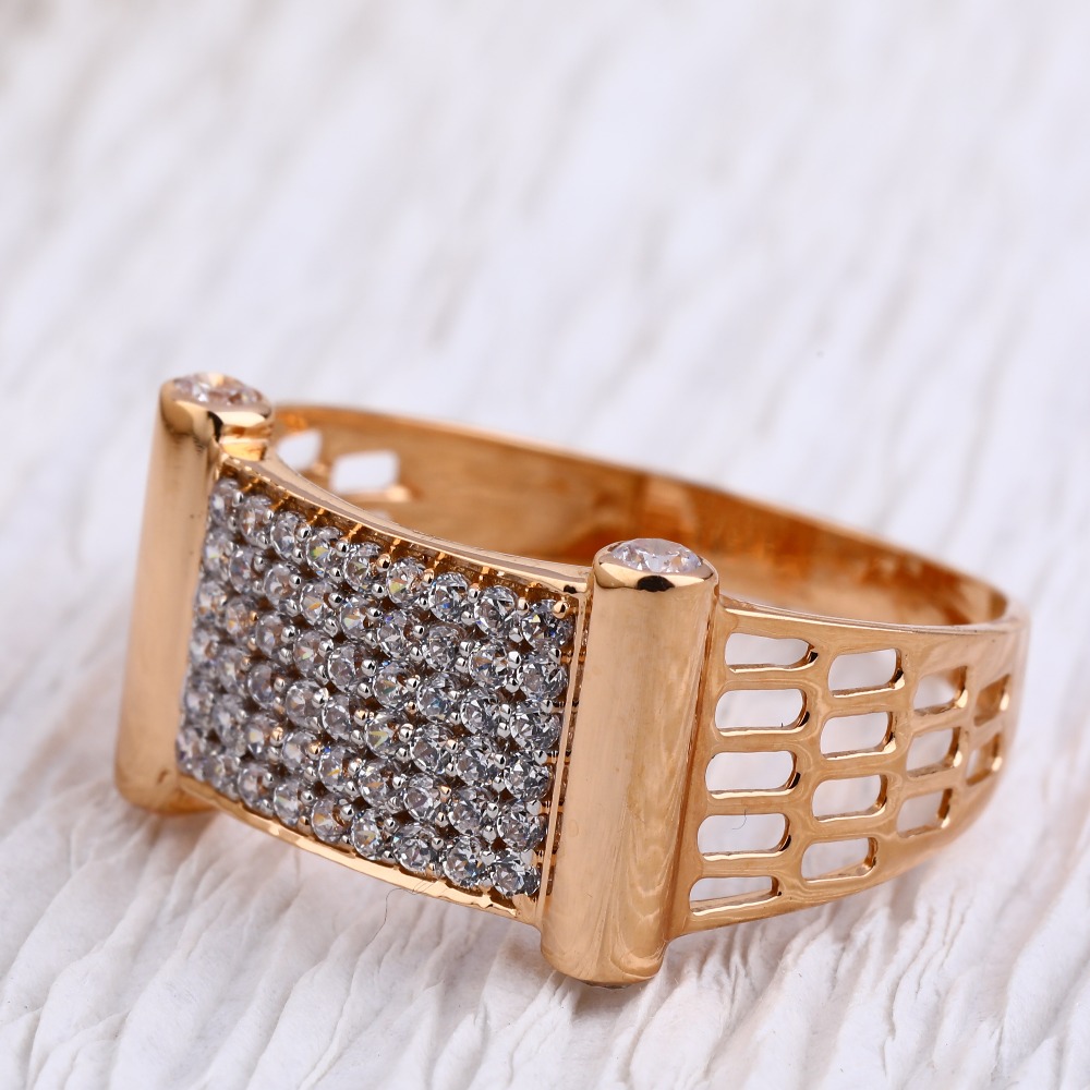 750 Rose Gold Classic Mens Ring RMR76