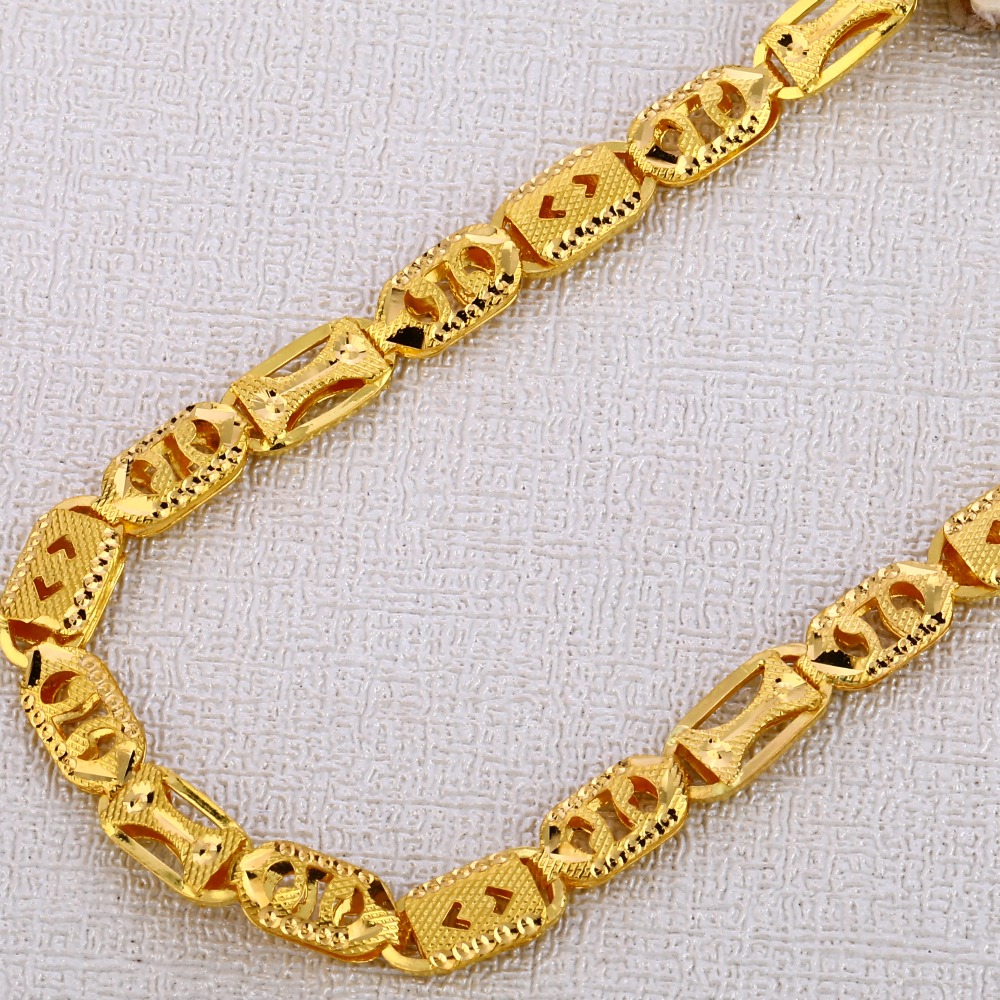 22CT Gold Hallmark Designer Men's Choco Chain MCH314 - Image 2