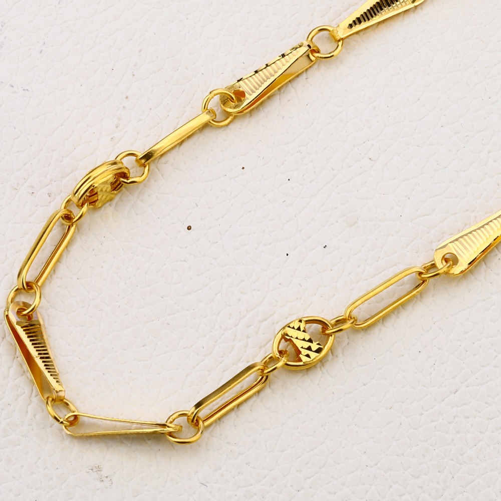 22KT Gold Hallmark stylish Men's Choco Chain MCH284 - Image 2