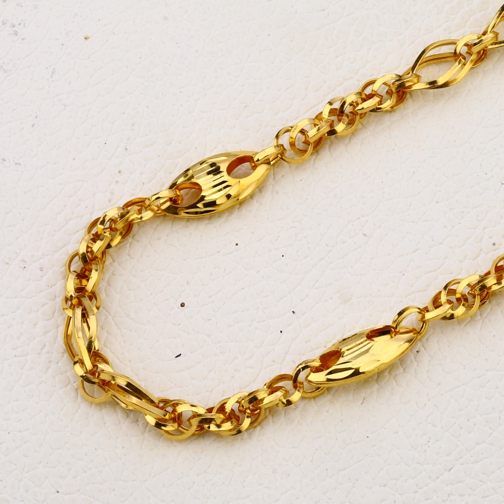22CT Gold Men's Fancy Choco Chain MCH274 - Image 2